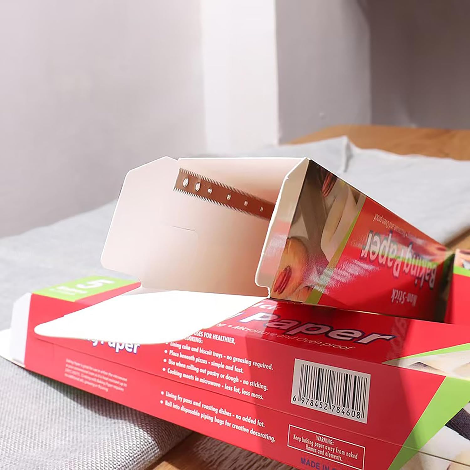 Multi-Purpose Baking Paper: Heat-Resistant Sheets for Ovens, Grilling & Food Wrapping (with metal serrations)