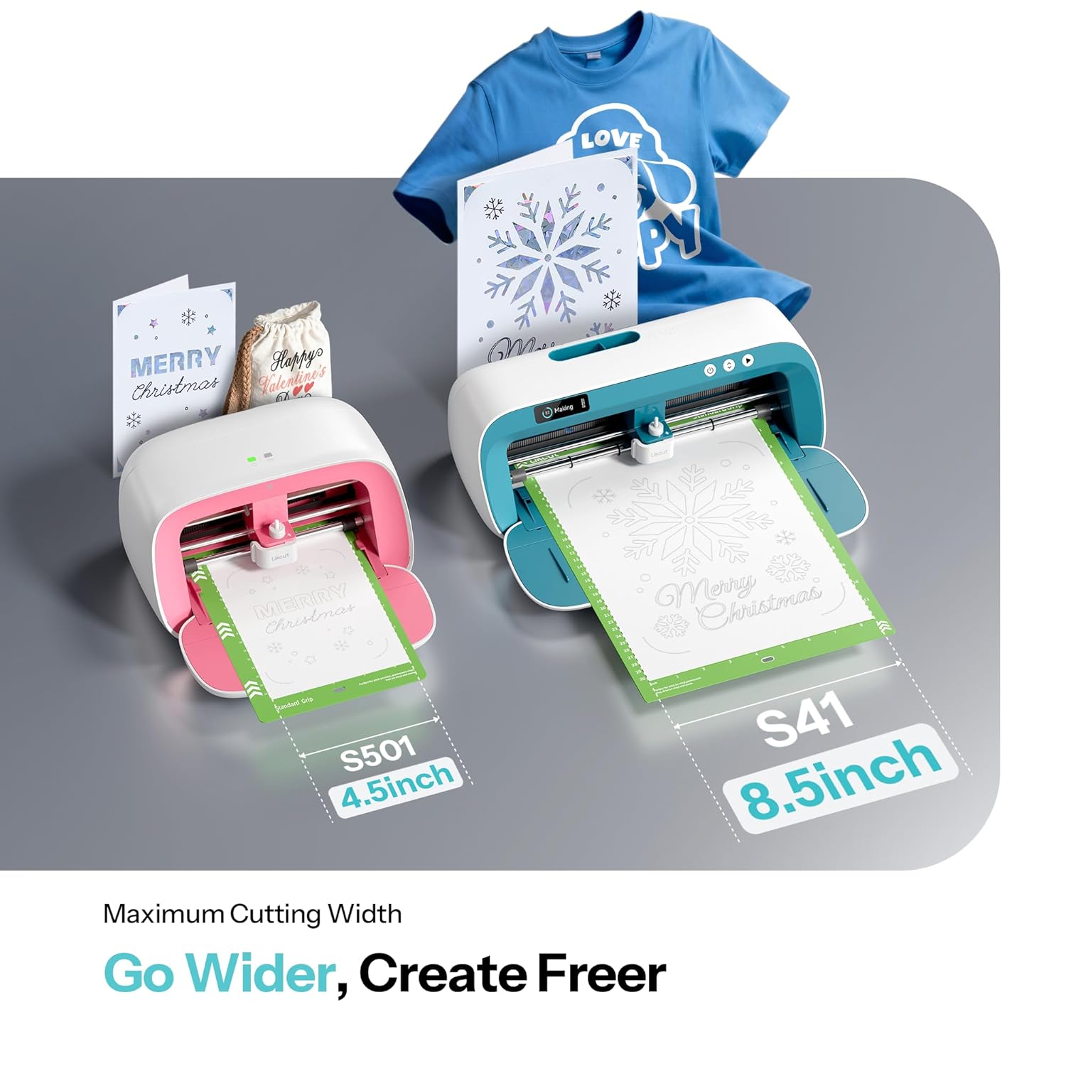 S41 Vinyl Cutter Machine - Essential Starter Bundle for DIY Crafts | Smart Sticker Maker Machine, Portable Sticker Machine for Room Decor, HTV, Cardstock, Paper Crafts and School Supplies