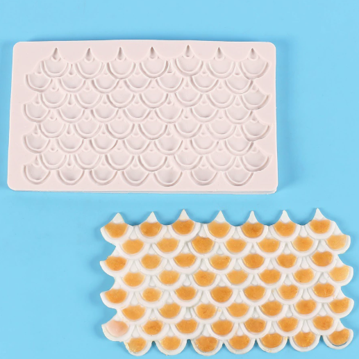 Silicone Beaded & Textured Fondant Mold, Faux Gemstone & Knitted Pattern Mat for Cake Decorating