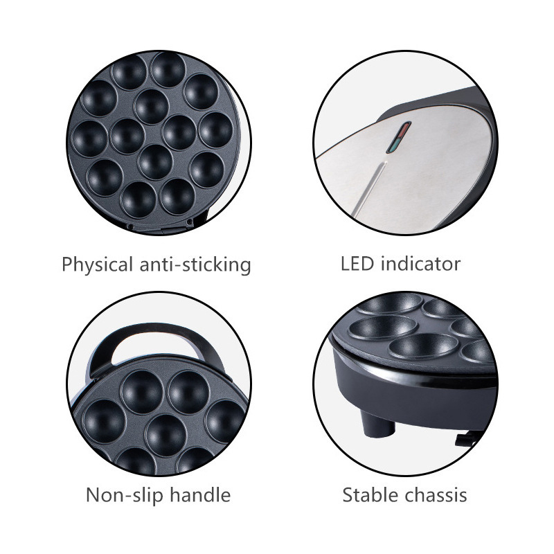 Multi-Snack Maker: Electric Grill for Takoyaki, Meatballs & Mini Pancakes at Home