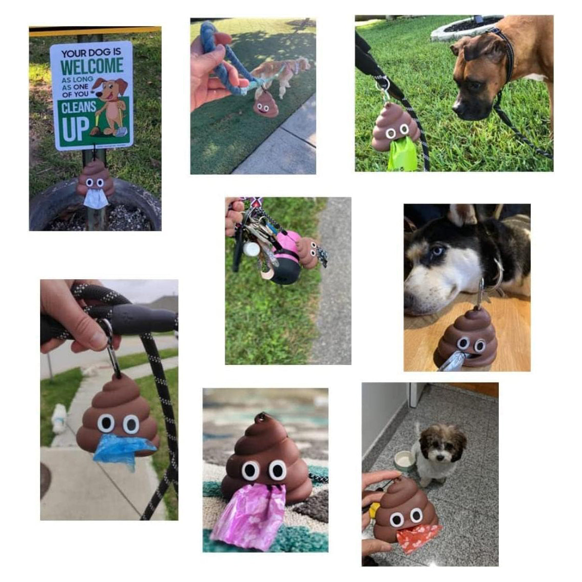 Funny Dog Poop Bag Holder for Leash Sturdy Dog Poop Bag Dispenser for Dog Waste Bags Includes 1 Roll 15 Bags