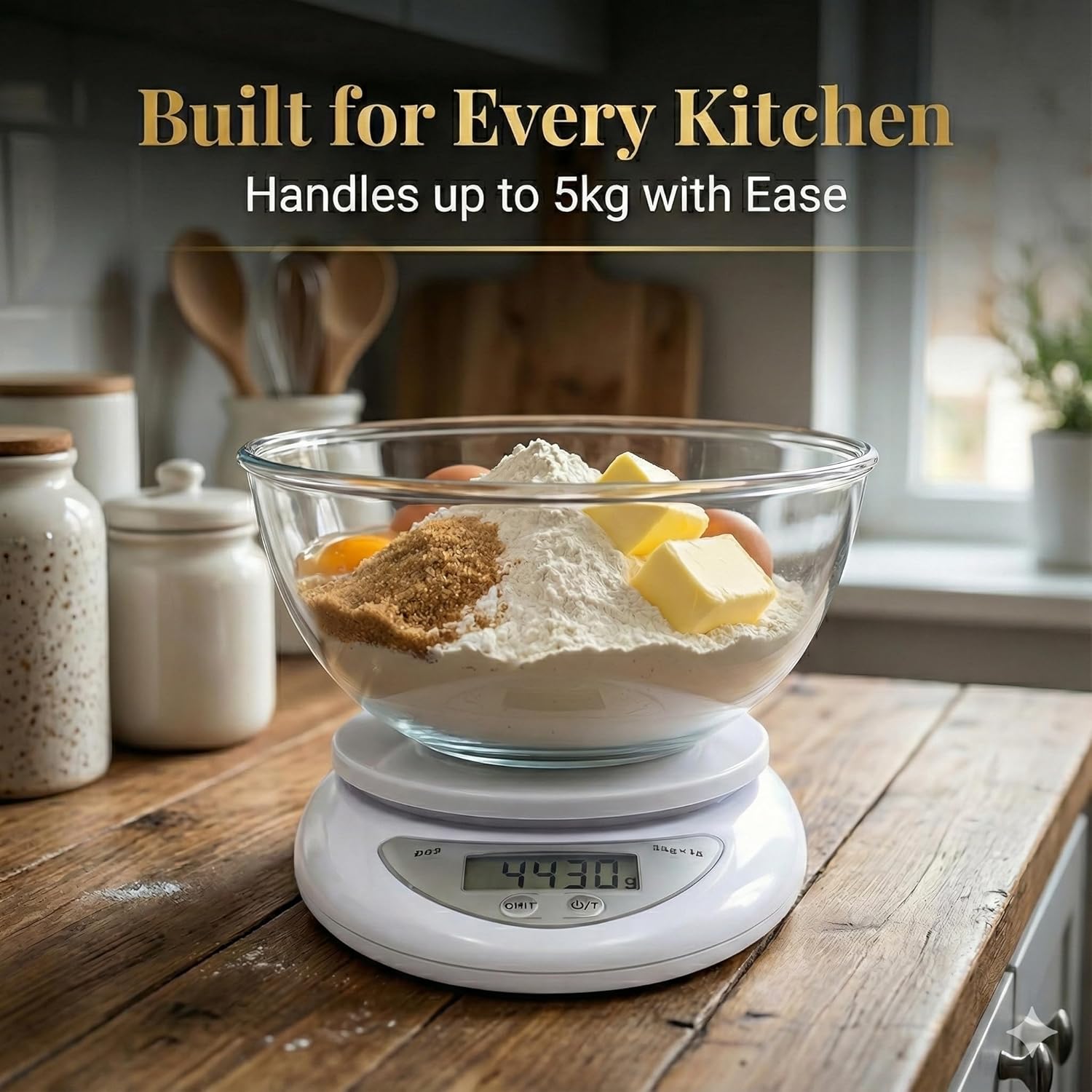 B05 Digital Kitchen Scale, 5kg/1g High Precision Food Weighing Scale with LCD Display