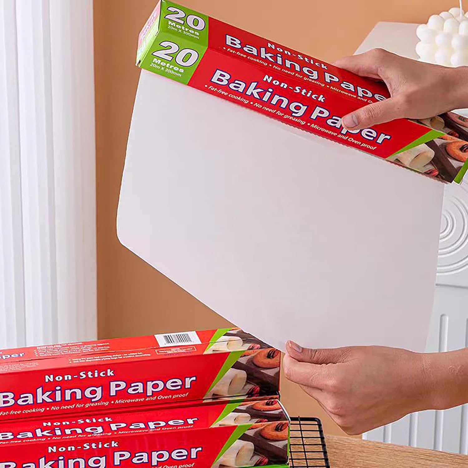 Multi-Purpose Baking Paper: Heat-Resistant Sheets for Ovens, Grilling & Food Wrapping (with metal serrations)