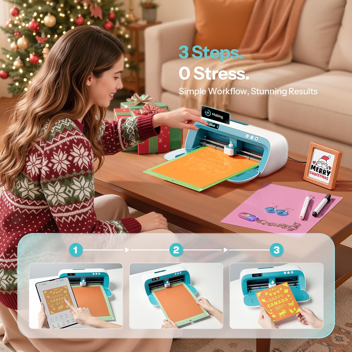 S41 Vinyl Cutter Machine - Essential Starter Bundle for DIY Crafts | Smart Sticker Maker Machine, Portable Sticker Machine for Room Decor, HTV, Cardstock, Paper Crafts and School Supplies