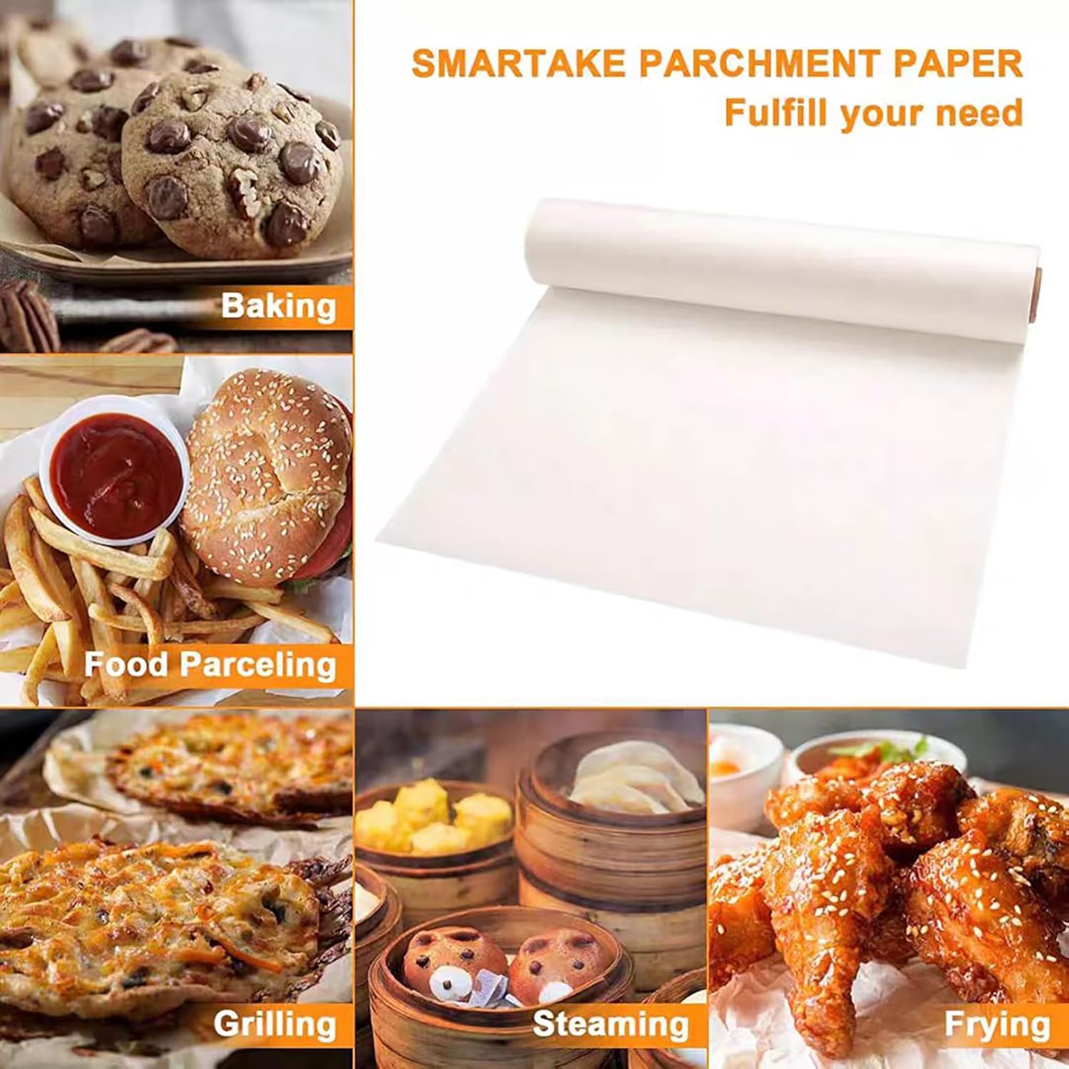 Multi-Purpose Baking Paper: Heat-Resistant Sheets for Ovens, Grilling & Food Wrapping (with metal serrations)