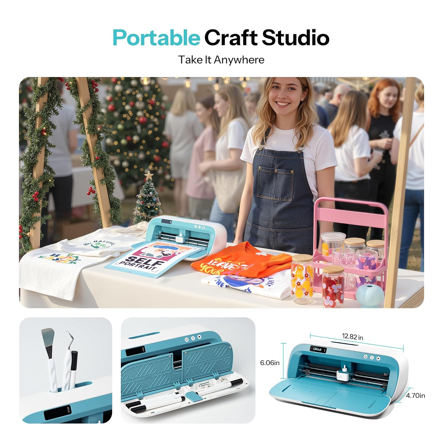 S41 Vinyl Cutter Machine - Essential Starter Bundle for DIY Crafts | Smart Sticker Maker Machine, Portable Sticker Machine for Room Decor, HTV, Cardstock, Paper Crafts and School Supplies