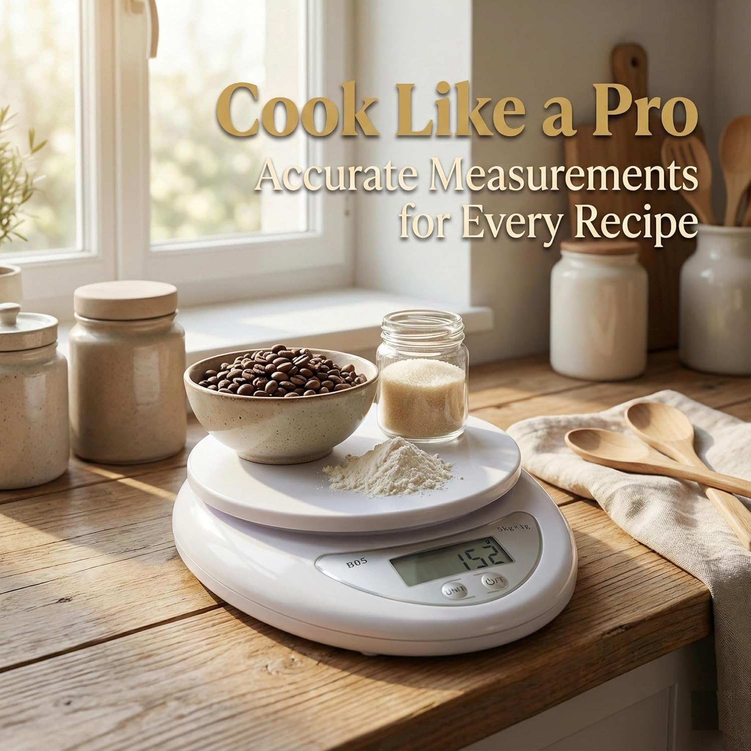 B05 Digital Kitchen Scale, 5kg/1g High Precision Food Weighing Scale with LCD Display