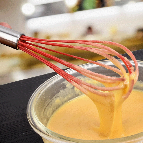 Stainless Steel Handle Silicone Whisk - 8/10/12 Inch Heat Resistant Kitchen Mixer