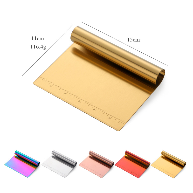 Stainless Steel Dough Scraper with Measuring Scale Pastry Cutter