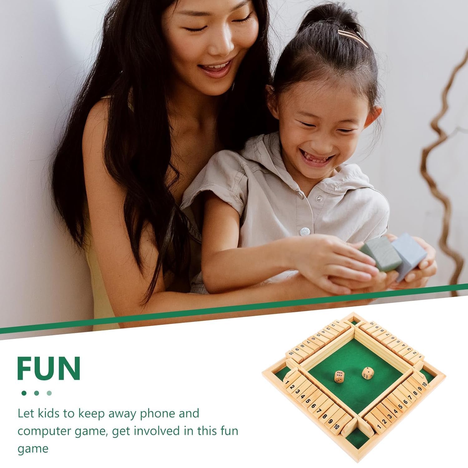 Wooden Four-sided Flop Games Digital Wooden Board Game Parent-Child Board Game Educational Toys for Kids