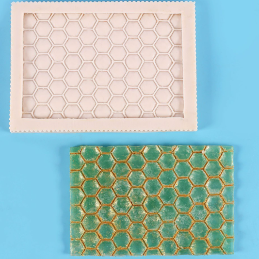 Silicone Beaded & Textured Fondant Mold, Faux Gemstone & Knitted Pattern Mat for Cake Decorating
