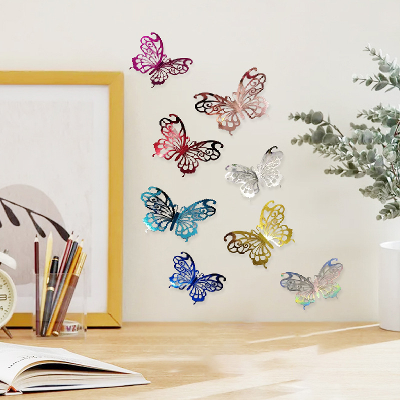 Elegant Metallic Butterfly Decor: Timeless Accents for Walls & Celebrations, 12 Colors