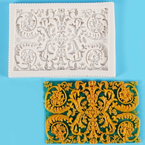 Silicone Beaded & Textured Fondant Mold, Faux Gemstone & Knitted Pattern Mat for Cake Decorating