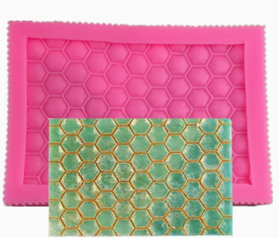 Silicone Beaded & Textured Fondant Mold, Faux Gemstone & Knitted Pattern Mat for Cake Decorating