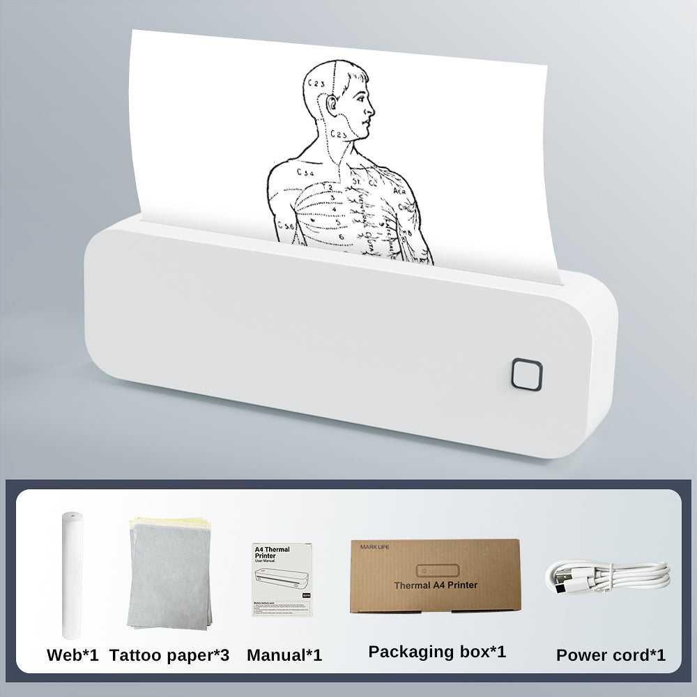 D210 Portable Wireless Thermal Printer – Inkless Printer for Travel, Office & Home, Compatible with iPhone/Android/Mac/Windows, Supports A4