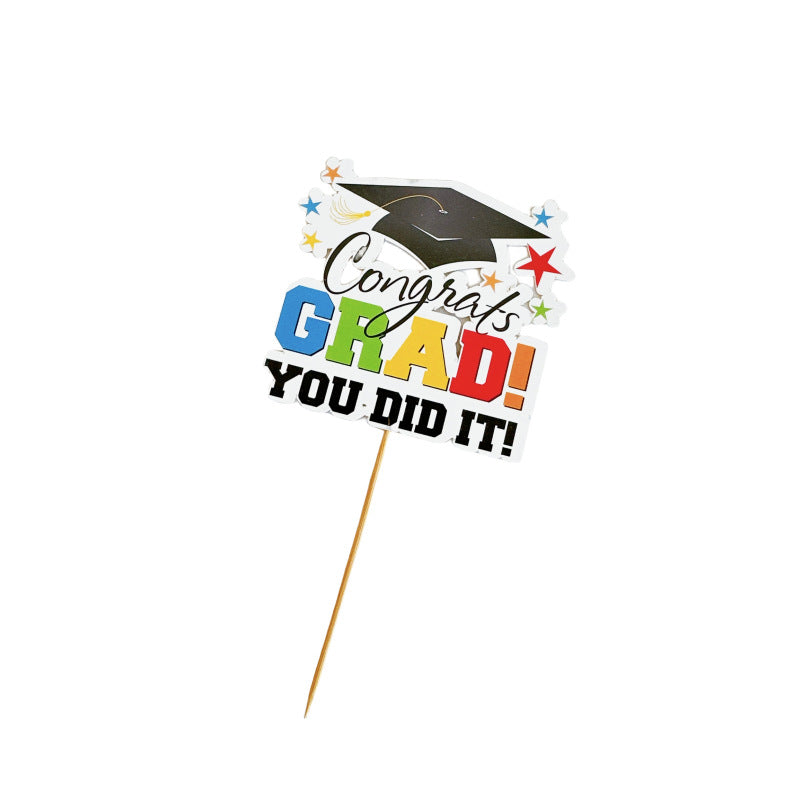 Class of 2025 Fruit Celebration Toppers | Colorful Insert Picks for Graduation Cakes & Desserts, Playful Food Decor for Student Parties, Photo-Ready Graduation Treat Accents