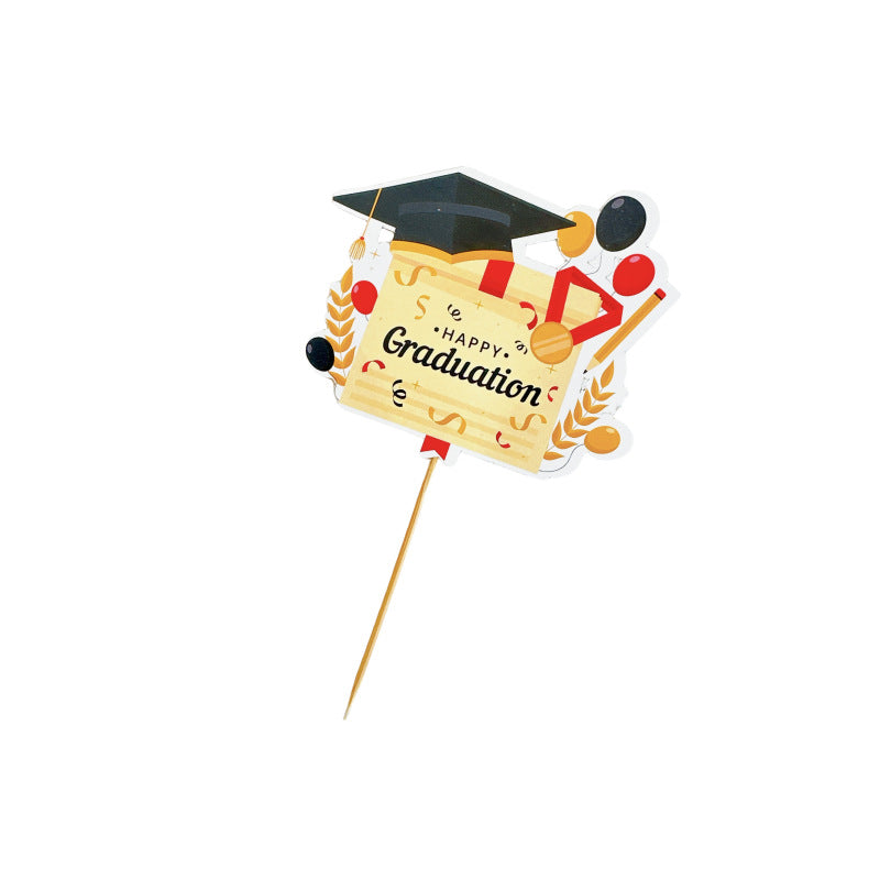 Class of 2025 Fruit Celebration Toppers | Colorful Insert Picks for Graduation Cakes & Desserts, Playful Food Decor for Student Parties, Photo-Ready Graduation Treat Accents