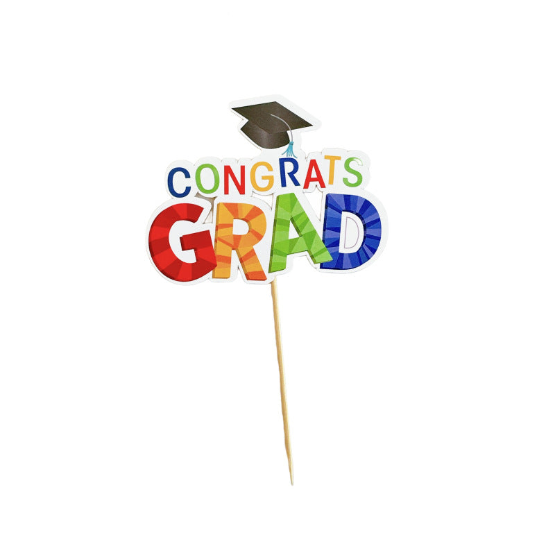 Class of 2025 Fruit Celebration Toppers | Colorful Insert Picks for Graduation Cakes & Desserts, Playful Food Decor for Student Parties, Photo-Ready Graduation Treat Accents
