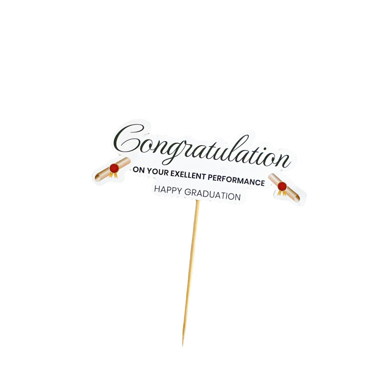 Class of 2025 Fruit Celebration Toppers | Colorful Insert Picks for Graduation Cakes & Desserts, Playful Food Decor for Student Parties, Photo-Ready Graduation Treat Accents