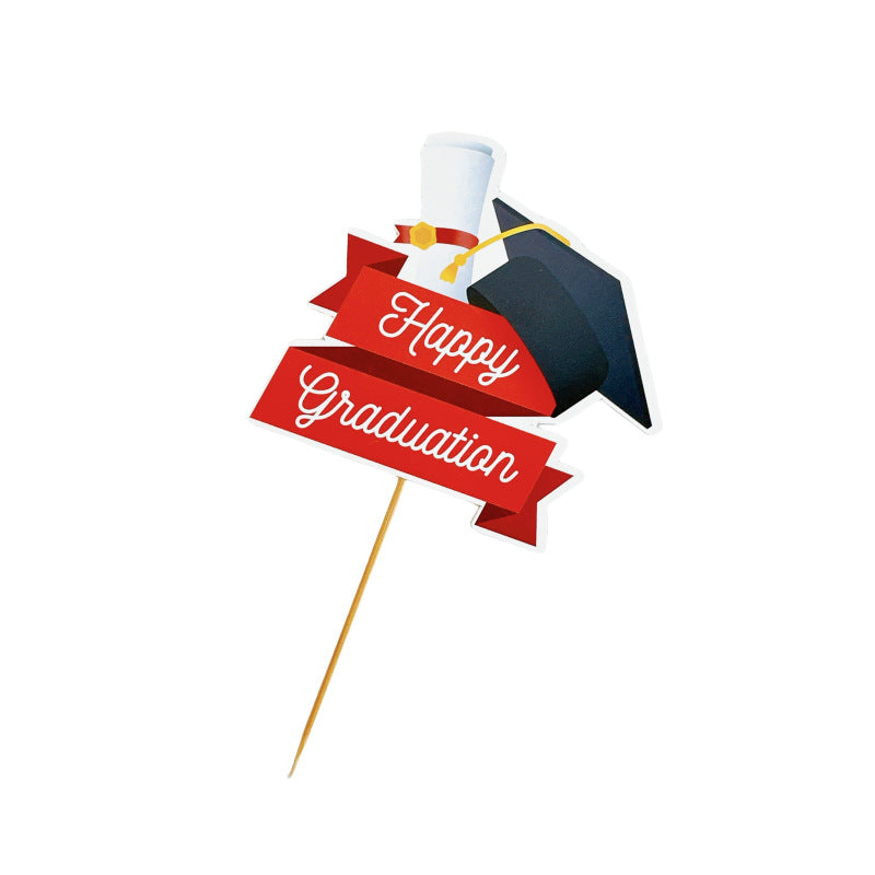 Class of 2025 Fruit Celebration Toppers | Colorful Insert Picks for Graduation Cakes & Desserts, Playful Food Decor for Student Parties, Photo-Ready Graduation Treat Accents