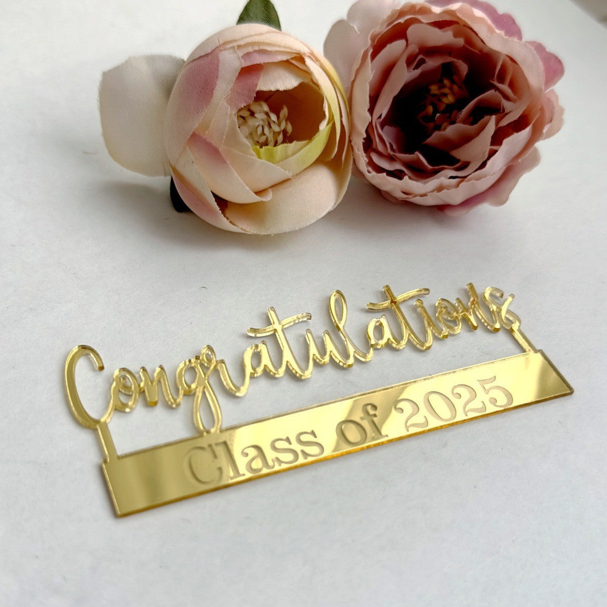 Classic Graduation Cake Toppers | Gold-Foiled Congratulations Inserts with Academic Motifs, Reusable Decor for Graduation Ceremonies & Honor Celebrations, Formal Dessert Table Accents