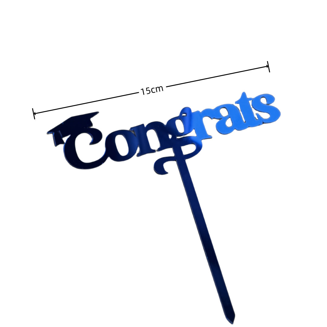 Congrats Grad Cake Topper Glitter Gold Congrats Grad 2025 Personalized For College University Graduate Party Decor Grad Cap Grad Gifts For Student Classmate Schoolmate
