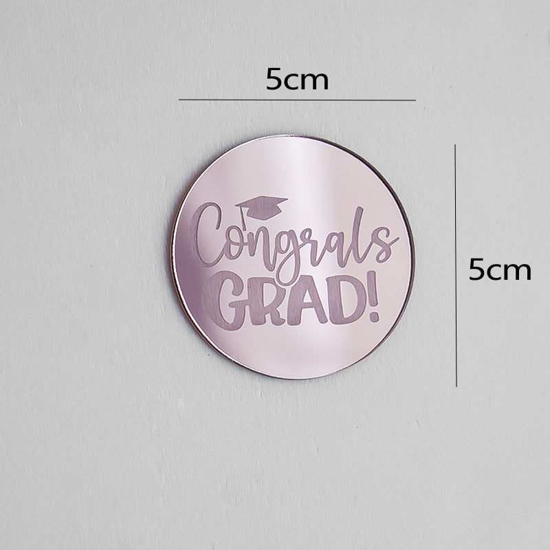 Classic Graduation Cake Toppers | Gold-Foiled Congratulations Inserts with Academic Motifs, Reusable Decor for Graduation Ceremonies & Honor Celebrations, Formal Dessert Table Accents