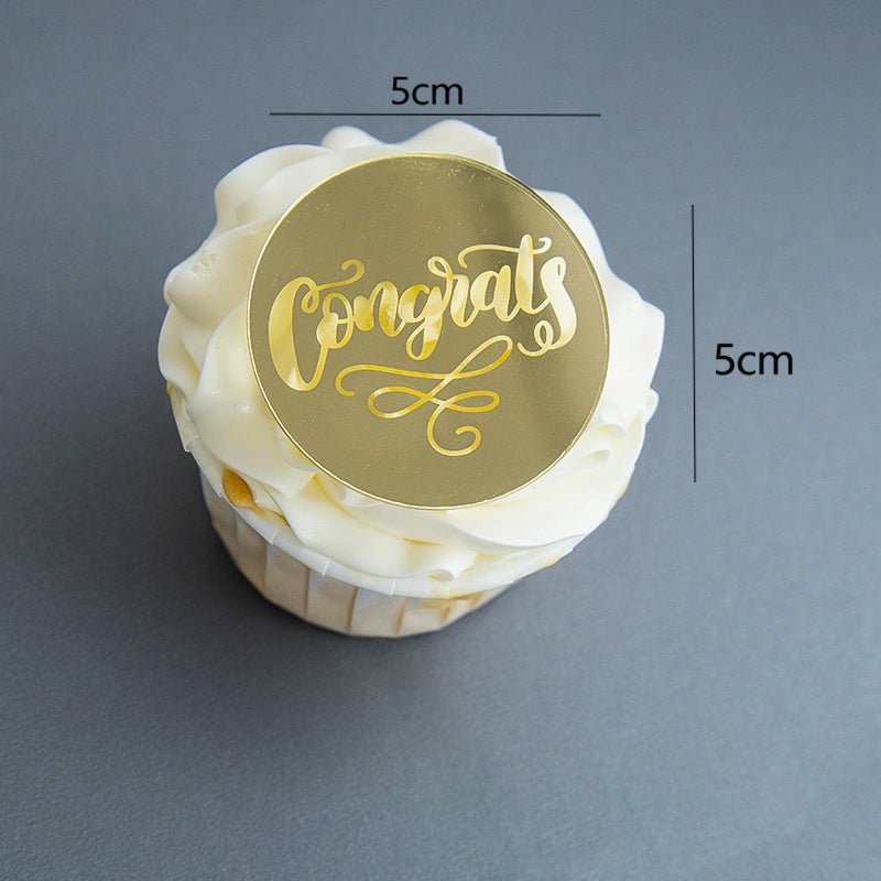 Classic Graduation Cake Toppers | Gold-Foiled Congratulations Inserts with Academic Motifs, Reusable Decor for Graduation Ceremonies & Honor Celebrations, Formal Dessert Table Accents