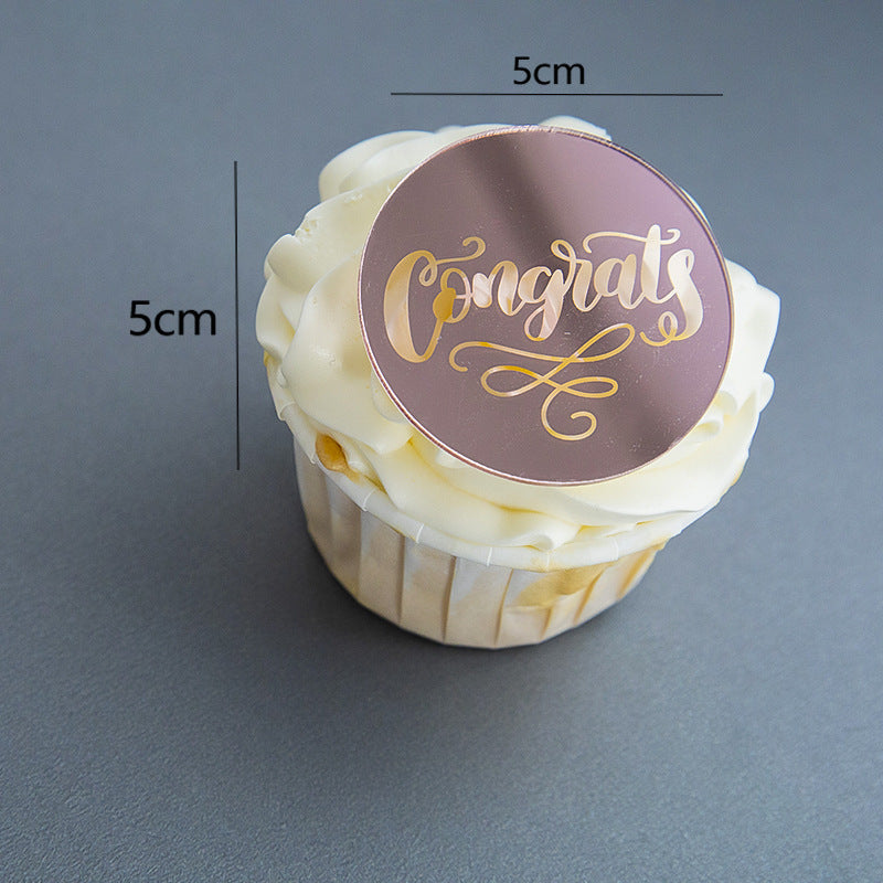 Classic Graduation Cake Toppers | Gold-Foiled Congratulations Inserts with Academic Motifs, Reusable Decor for Graduation Ceremonies & Honor Celebrations, Formal Dessert Table Accents