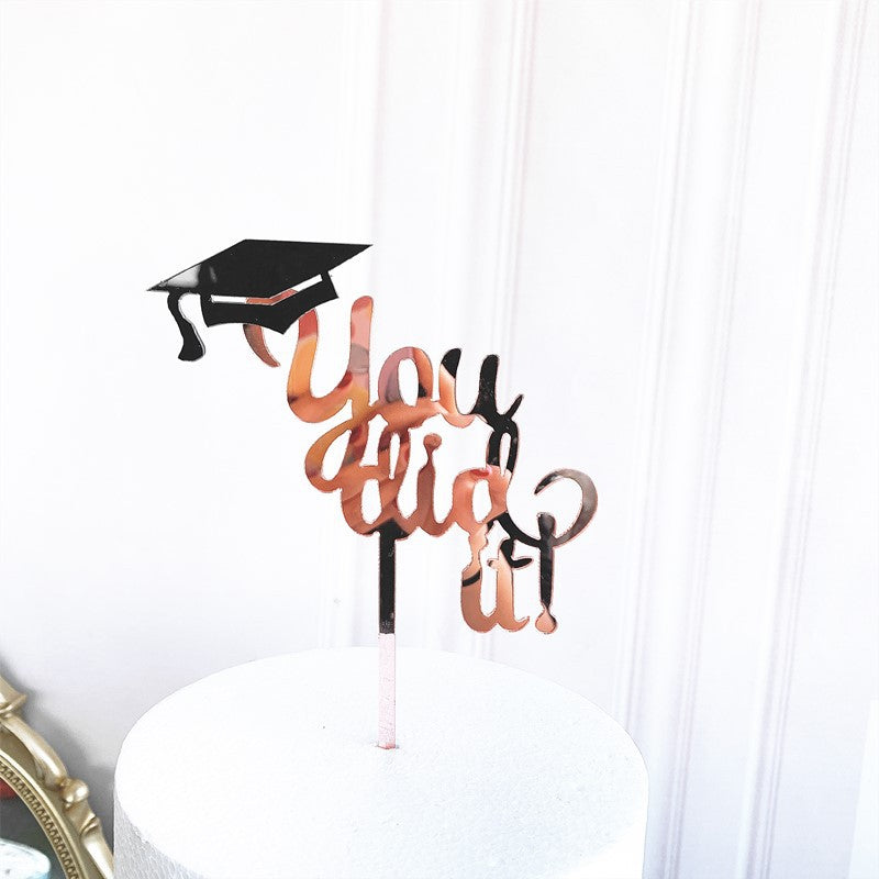 Congrats Grad Acrylic Cake Topper - Class of 2026 Graduate Party Decoration- High School Graduation, College Graduate Cake Topper Supplies