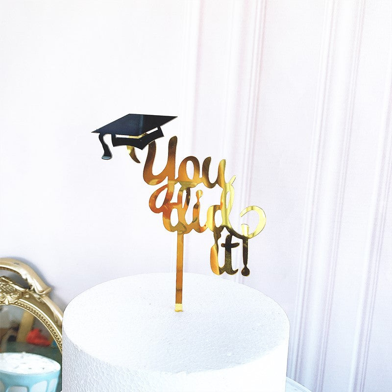 Congrats Grad Acrylic Cake Topper - Class of 2026 Graduate Party Decoration- High School Graduation, College Graduate Cake Topper Supplies