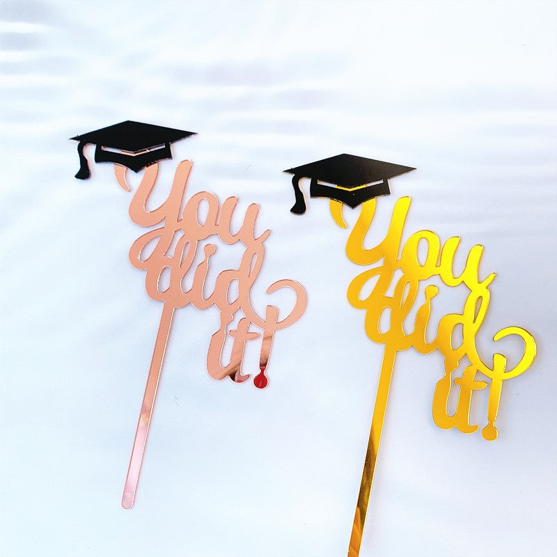 Congrats Grad Acrylic Cake Topper - Class of 2026 Graduate Party Decoration- High School Graduation, College Graduate Cake Topper Supplies
