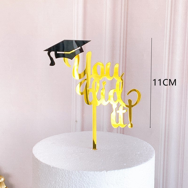 Congrats Grad Acrylic Cake Topper - Class of 2026 Graduate Party Decoration- High School Graduation, College Graduate Cake Topper Supplies