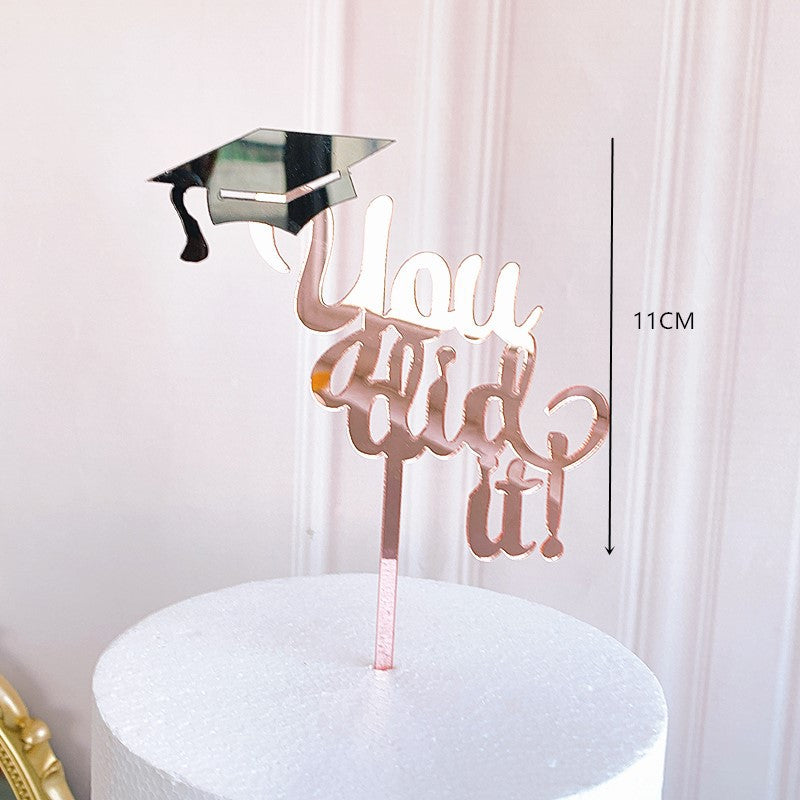 Congrats Grad Acrylic Cake Topper - Class of 2026 Graduate Party Decoration- High School Graduation, College Graduate Cake Topper Supplies