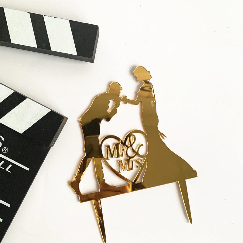 Mr and Mrs Cake Toppers Bride and Groom Sign Wedding Acrylic Cupcake Topper Happy Birthday Cake Topper Engagement Cake Toppers Decorations for Various Birthday Party Anniversary – New