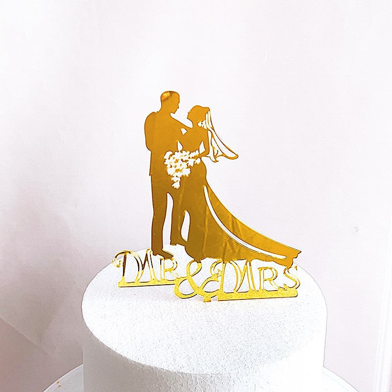 Mr and Mrs Cake Toppers Bride and Groom Sign Wedding Acrylic Cupcake Topper Happy Birthday Cake Topper Engagement Cake Toppers Decorations for Various Birthday Party Anniversary – New