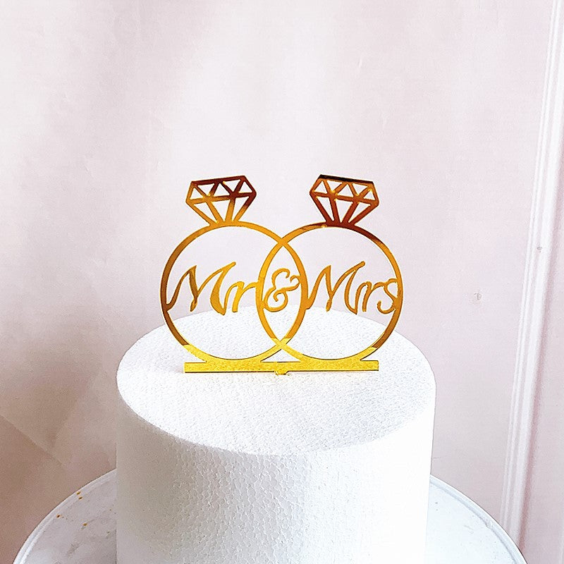 Mr and Mrs Cake Toppers Bride and Groom Sign Wedding Acrylic Cupcake Topper Happy Birthday Cake Topper Engagement Cake Toppers Decorations for Various Birthday Party Anniversary – New