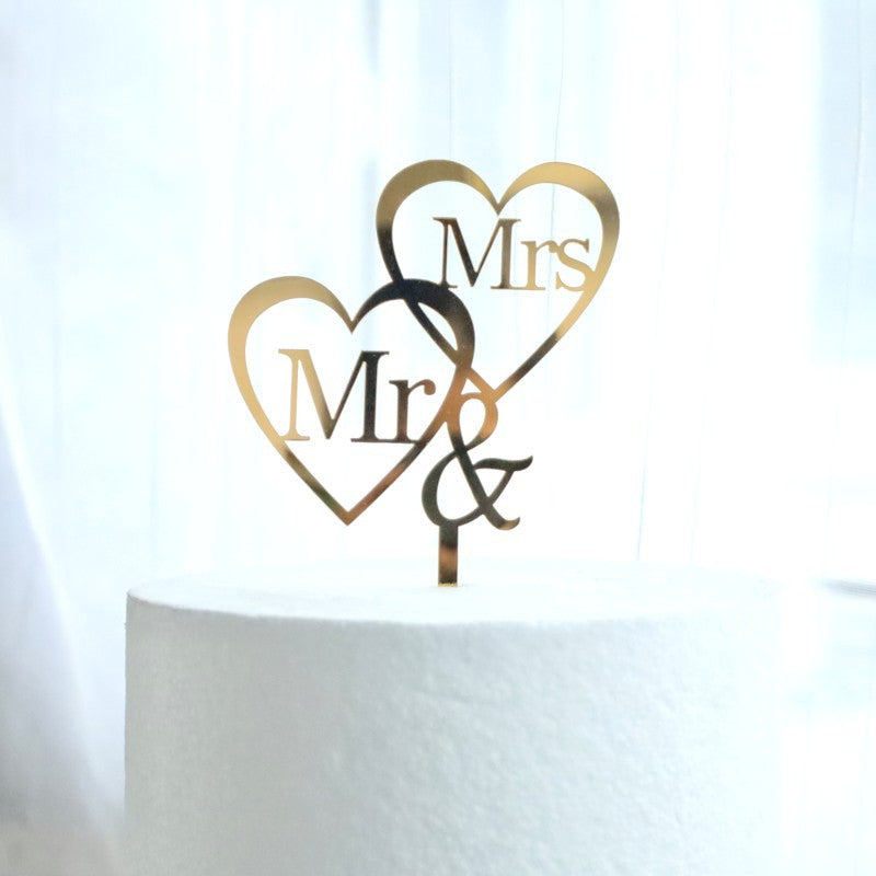 Mr And Mrs Cake Topper Acrylic Wedding Cake Toppers Bride And Groom Mr & Mrs Cake Topper Gold Cake Decorations Cake Decor for Engagement Bridal Shower Anniversary Cake Decoration Supplies