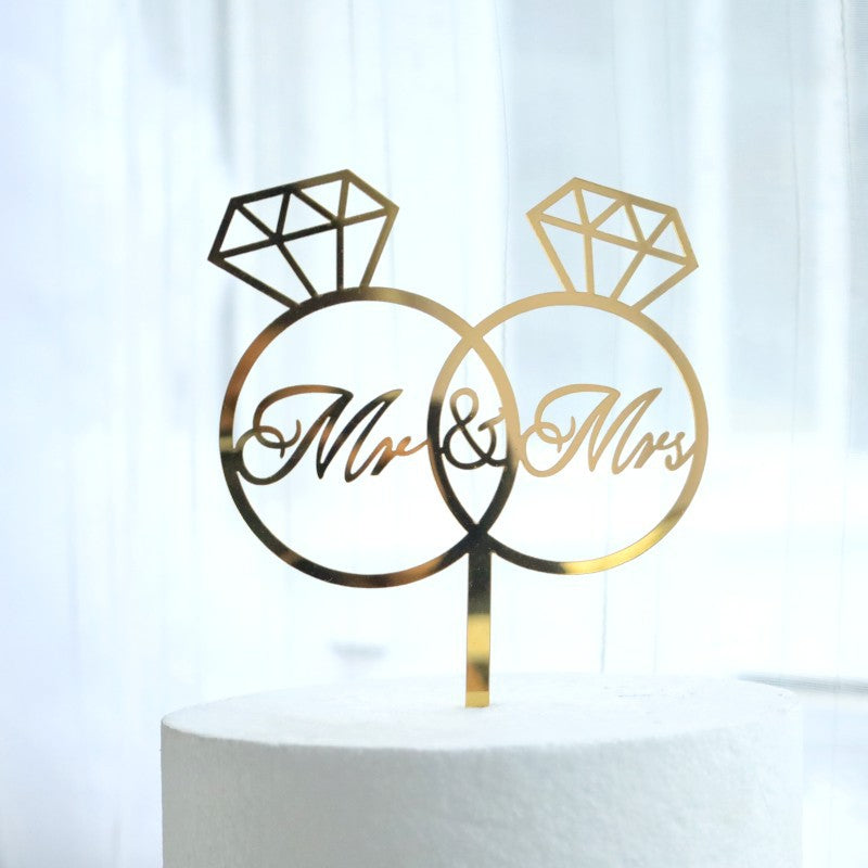 Mr And Mrs Cake Topper Acrylic Wedding Cake Toppers Bride And Groom Mr & Mrs Cake Topper Gold Cake Decorations Cake Decor for Engagement Bridal Shower Anniversary Cake Decoration Supplies
