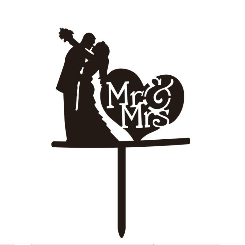 Mr and Mrs Wedding Cake Topper, Mirror Acrylic Bride and Groom Love Heart Couple Cake Topper for Wedding Bachelorette Anniversary Proposal Engagement Party