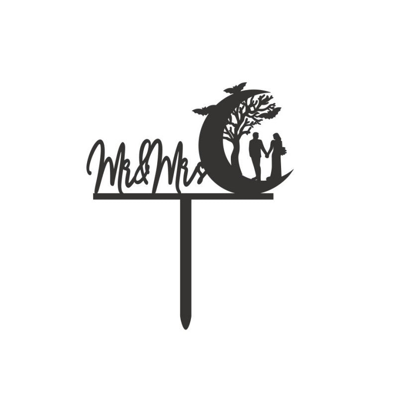 Mr and Mrs Wedding Cake Topper, Mirror Acrylic Bride and Groom Love Heart Couple Cake Topper for Wedding Bachelorette Anniversary Proposal Engagement Party