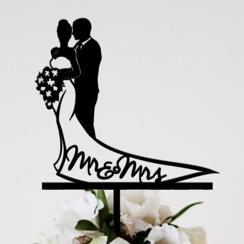 Mr and Mrs Wedding Cake Topper, Mirror Acrylic Bride and Groom Love Heart Couple Cake Topper for Wedding Bachelorette Anniversary Proposal Engagement Party