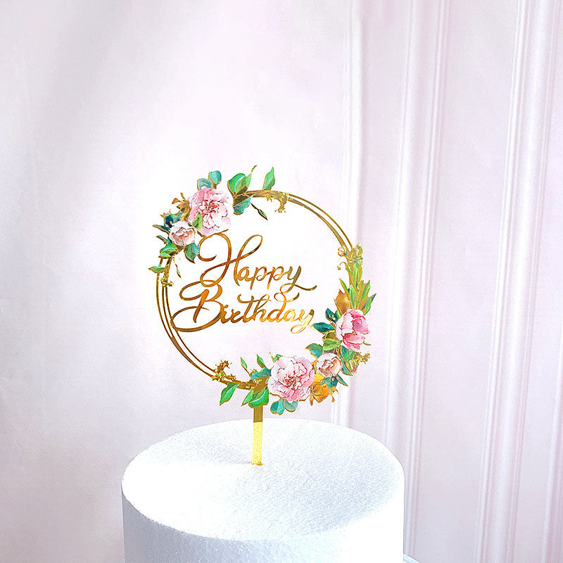 Birthday cake decorations，Wedding Party,Cake Topper Cake Decorations for Birthday, Topper Suitable for Family Birthday, Wedding Party, Anniversary Decoration