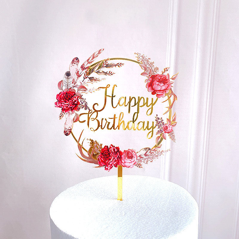 Birthday cake decorations，Wedding Party,Cake Topper Cake Decorations for Birthday, Topper Suitable for Family Birthday, Wedding Party, Anniversary Decoration