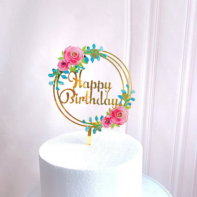 Birthday cake decorations，Wedding Party,Cake Topper Cake Decorations for Birthday, Topper Suitable for Family Birthday, Wedding Party, Anniversary Decoration