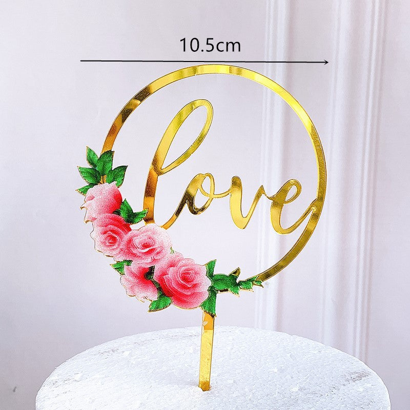 Birthday cake decorations，Wedding Party,Cake Topper Cake Decorations for Birthday, Topper Suitable for Family Birthday, Wedding Party, Anniversary Decoration