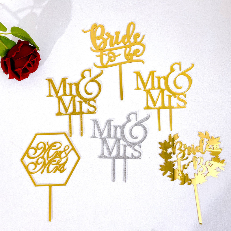 11PCS Mr & Mrs Cupcake Toppers Glitter Love Heart Cupcake Picks Wedding Engagement Cake Decorations for Bridal Shower Theme Birthday Party Supplies Gold