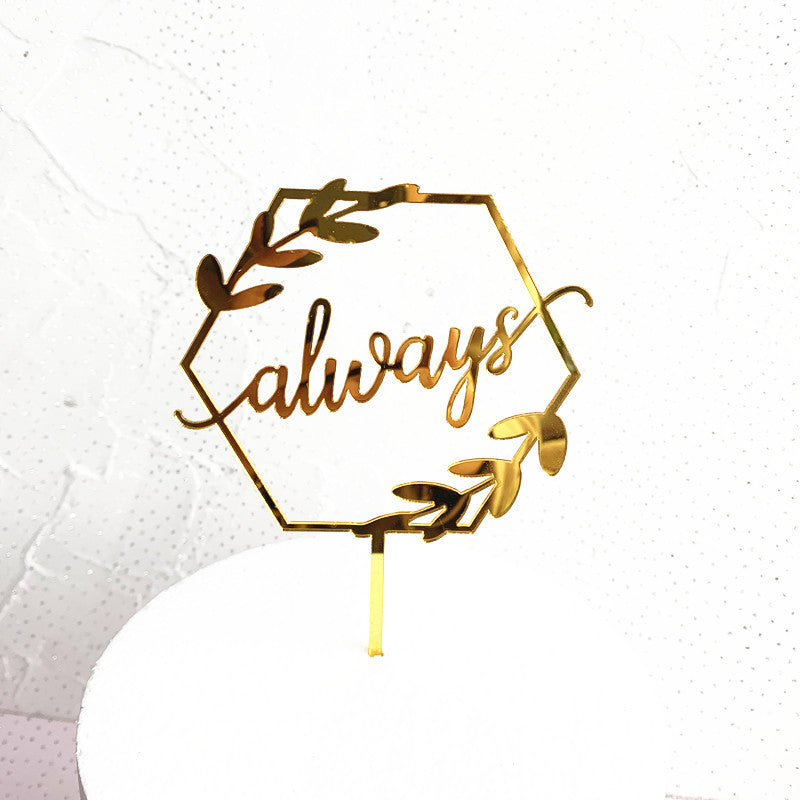 7pcs Mirror Golden Acrylic Happy Birthday Cake Topper Decoration Tools for Decor Kids, Birthday Party Celebration