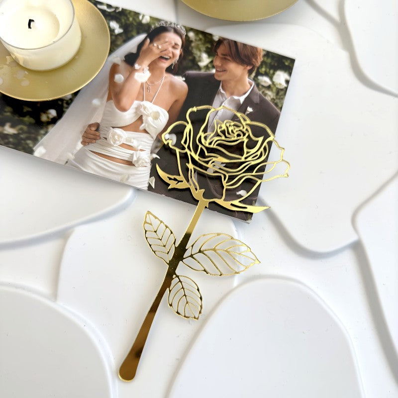 9pcs Gold Love Cake Topper for Birthday/Wedding/Anniversary Party, Wedding Cake Decoration, Valentine Cake Topper