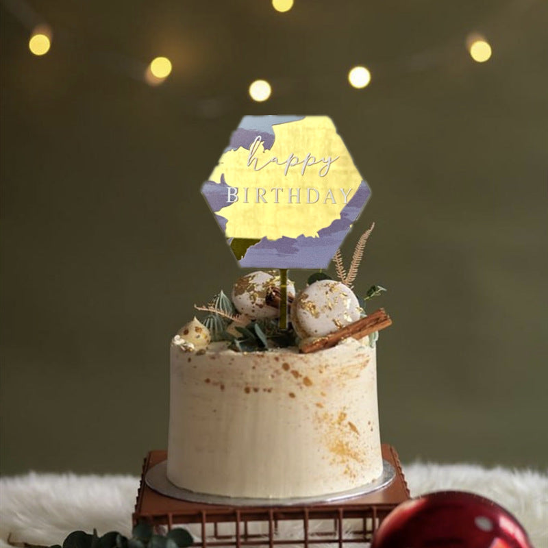 28pcs Blank Hexagon Acrylic Cake Toppers, Personalised Cake Topper, DIY Cake Topper, Cake Topper Blanks for Wedding, Birthday Festival Party Cake Decorations